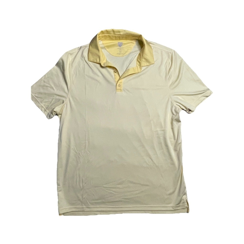 Graham Luxe Golf Polo Shirt Men's Large Yellow Performance Short Sleeve